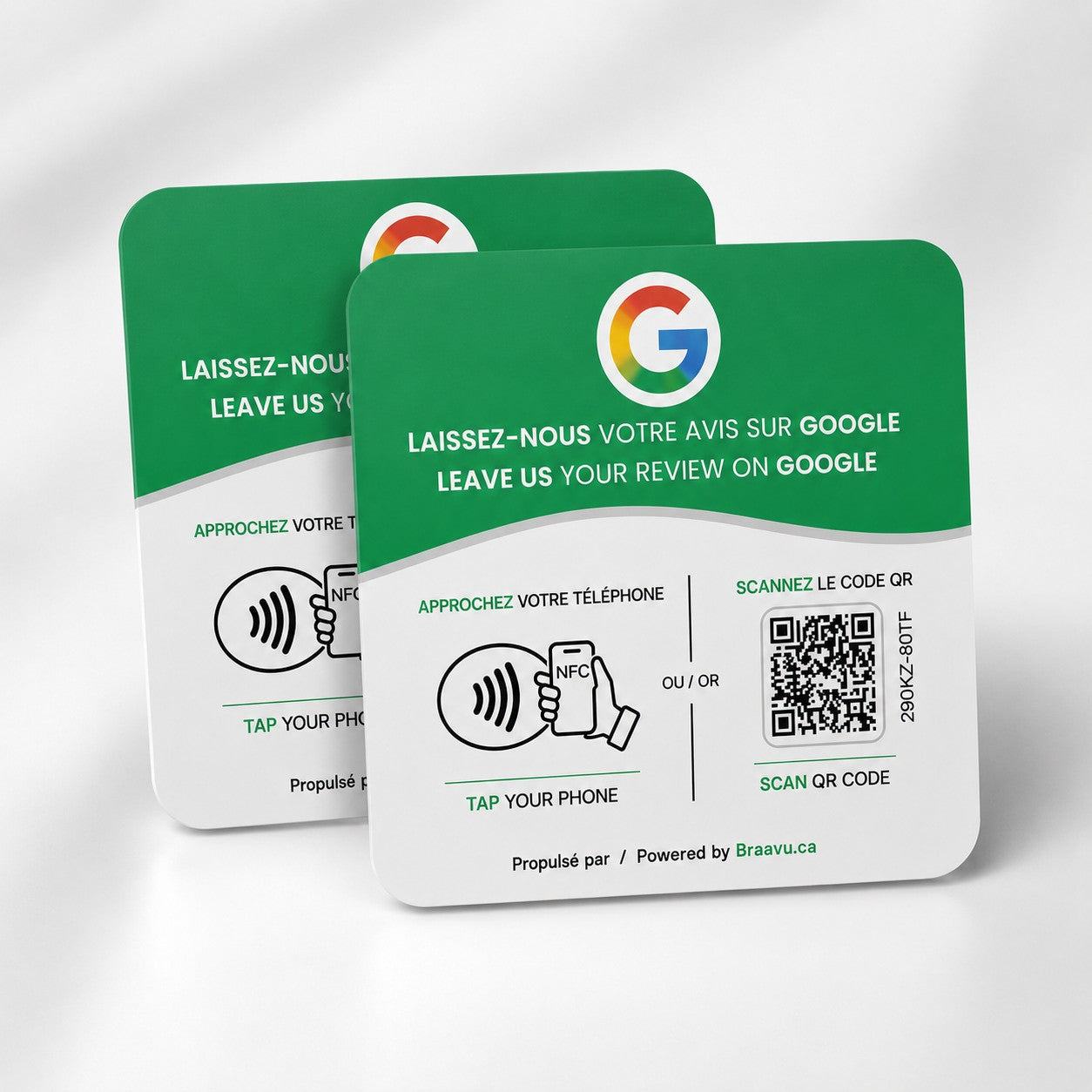 Google review plaque 2-pack — NFC tap cards for business